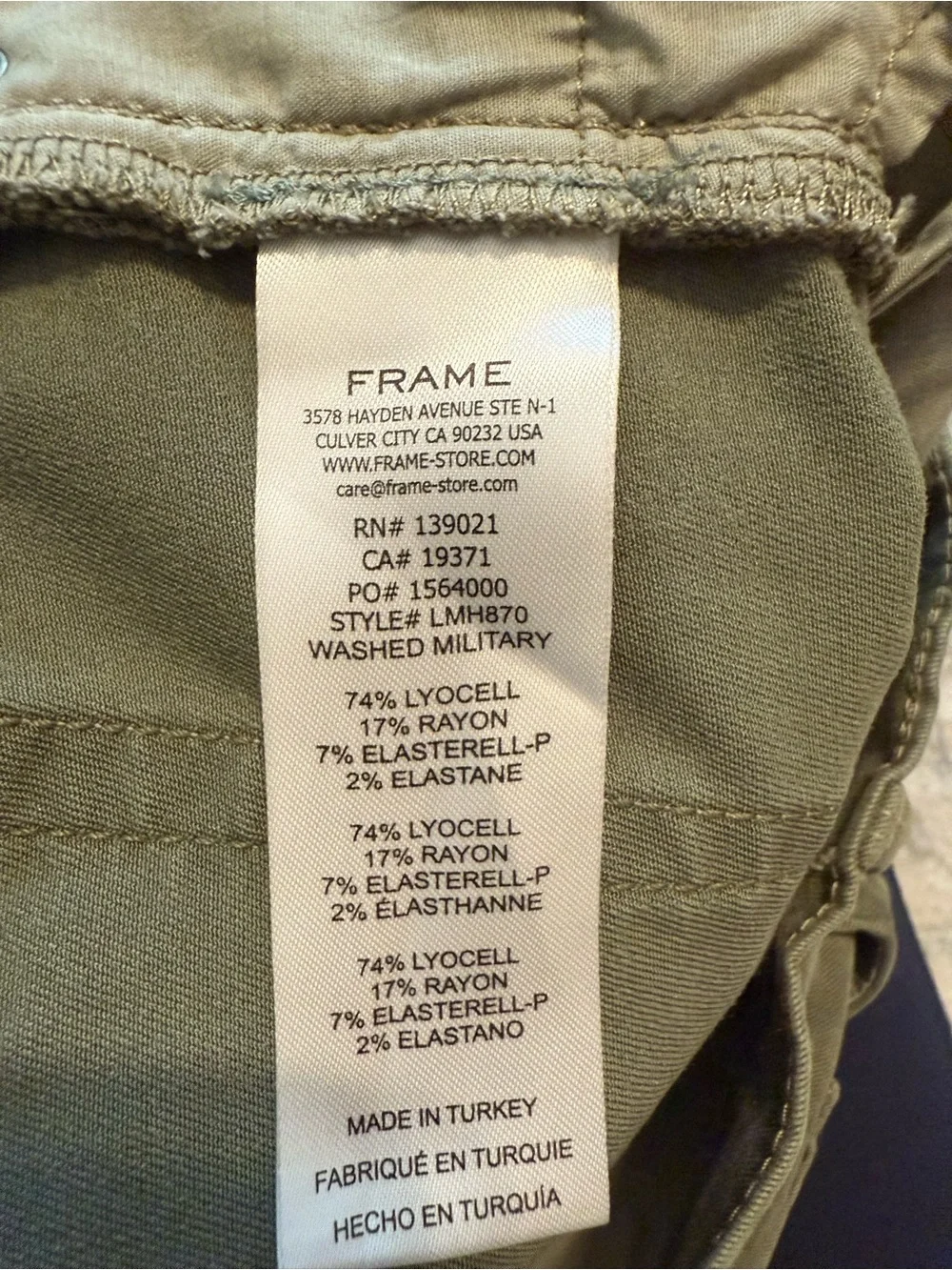 Frame Denim Slim Men’s Jeans in Washed Military